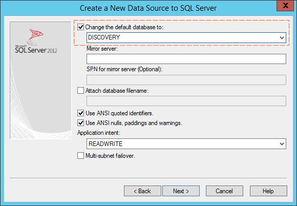 Configuración del ODBC