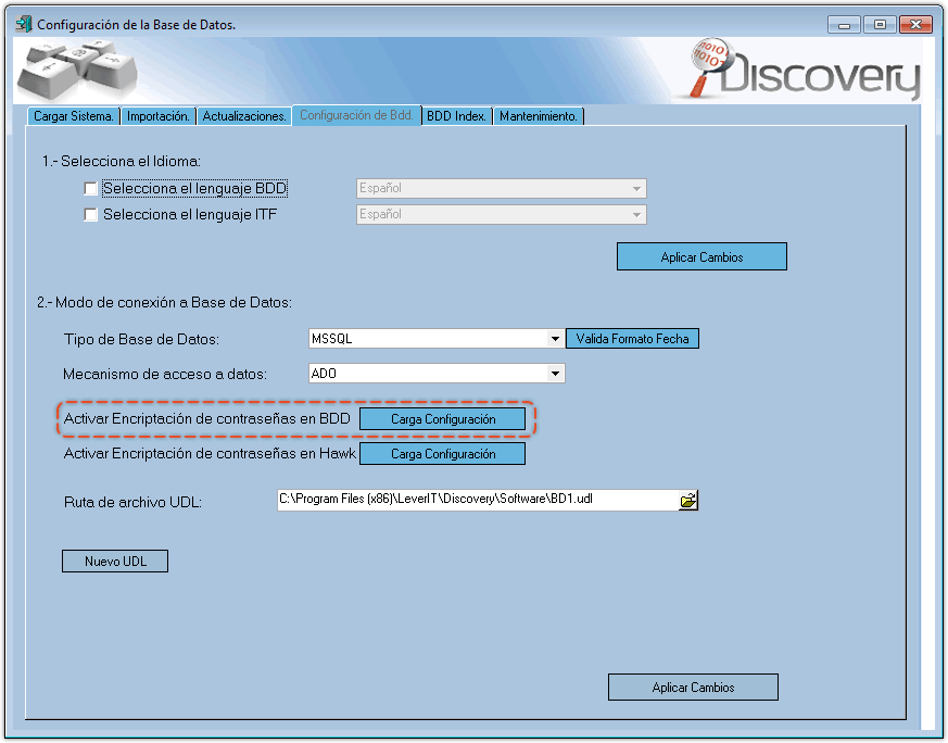 Activar Encriptación de contraseñas en BDD